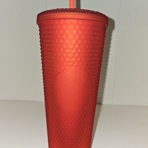 NEW Starbucks Matte Red Soft Touch Venti Studded Tumbler